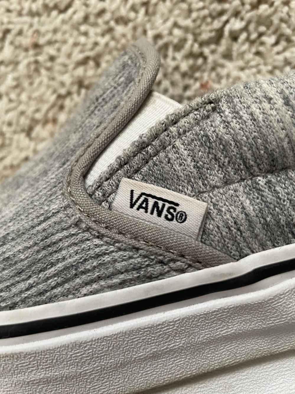 Vans Slip-On Corduroy Loafers in Gray and White - Picture 8 of 10
